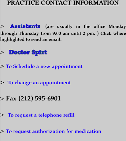 PRACTICE CONTACT INFORMATION